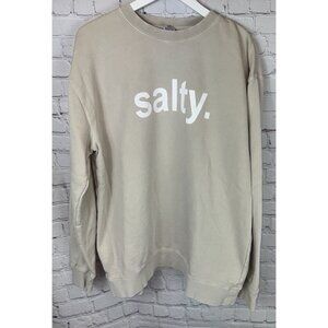SALTY.COM Tan Beige SALTY Crewneck Sweatshirt Size XL